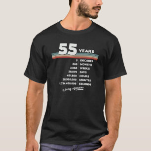 55th Birthday Vintage 55 Years Old Retro 660 Month T-Shirt