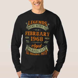 55th Birthday Vintage Legends Born In February 196 T-Shirt