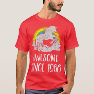 55th birthday, vintage unicorn, Awesome since 1966 T-Shirt