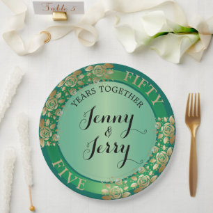 55th Emerald Anniversary Paper Plate