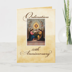 55th Ordination Anniversary Angels at Altar Card