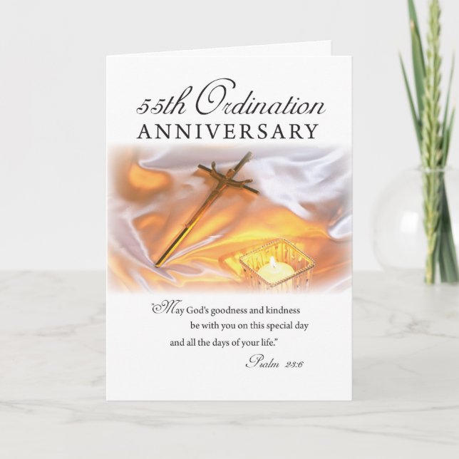 55th Ordination Anniversary, Cross Candle Card (Front)