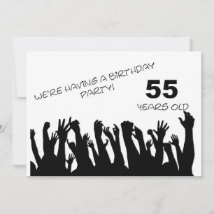 55th party invitation with cheering crowds