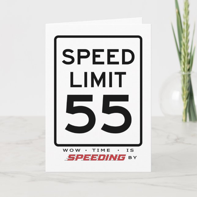 55th Speed Limit Birthday Card (Front)