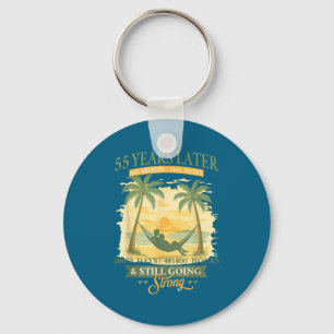 55Th Wedding Anniversary Beach Matching Design Key Ring
