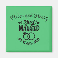 55th Wedding Anniversary Custom Names Emerald