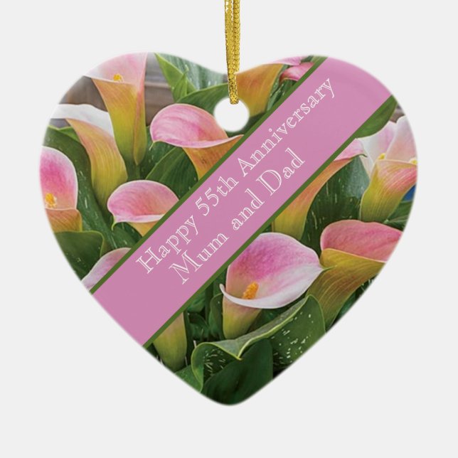 55th Wedding Anniversary Emerald   Ceramic Ornament (Front)