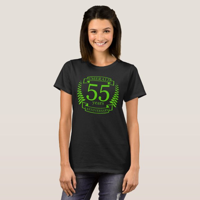 55th Wedding ANNIVERSARY EMERALD T-Shirt (Front Full)