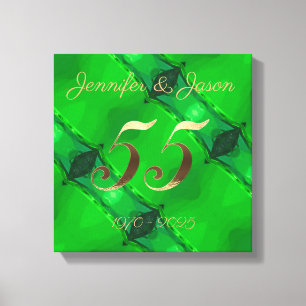 55th Wedding Anniversary Emerald Wedding Canvas Print