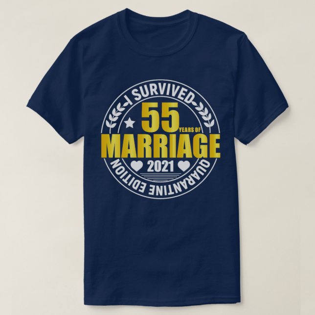 55th Wedding Anniversary Gifts 55 Years Anniversar T-Shirt (Design Front)