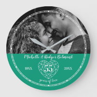 55th Wedding Anniversary heart emerald green