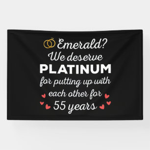 55th Wedding Anniversary I - Emerald Funny Couple Banner