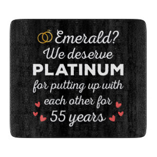 55th Wedding Anniversary I - Emerald Funny Couple Cutting Board