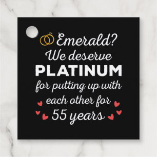 55th Wedding Anniversary I - Emerald Funny Couple Favour Tags
