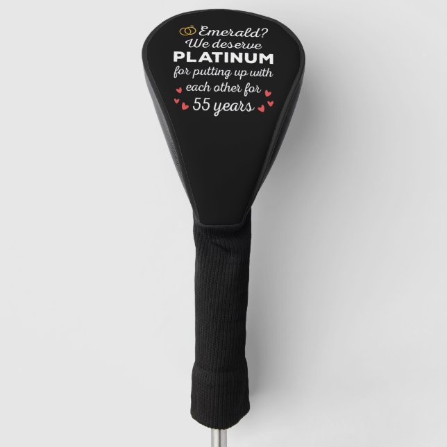 55th Wedding Anniversary I - Emerald Funny Couple Golf Head Cover (Front)