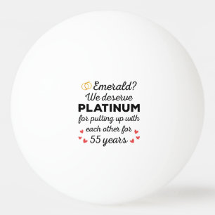55th Wedding Anniversary I - Emerald Funny Couple Ping Pong Ball