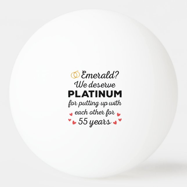 55th Wedding Anniversary I - Emerald Funny Couple Ping Pong Ball (Front)