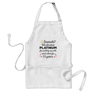 55th Wedding Anniversary I - Emerald Funny Couple Standard Apron