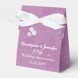 55th Wedding Anniversary Pastel Purple Floral Favour Box