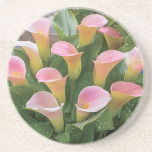 55th Wedding Anniversary Pink Calla Lily Coaster