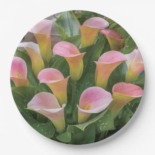 55th Wedding Anniversary Pink Calla Lily Paper Plate