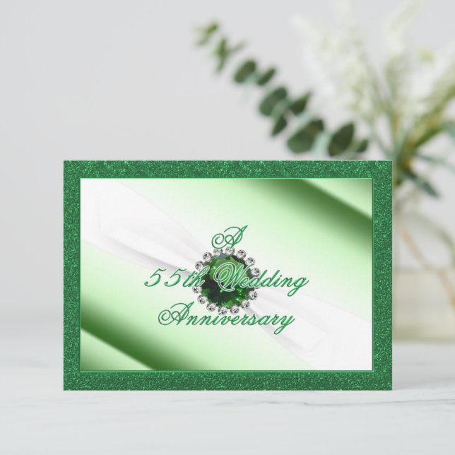 55th Wedding Anniversary RSVP Invitation (Standing Front)