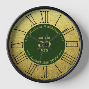 55yrs Retirement or Anniversary Personalised Round Clock
