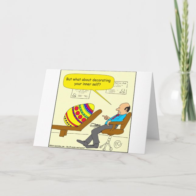 562 Easter egg inner self cartoon Holiday Card (Front)