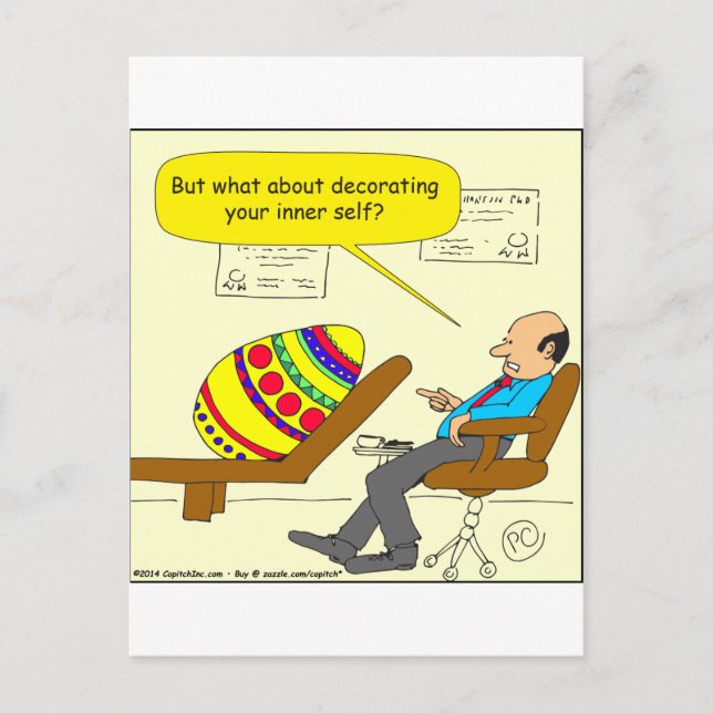 562 Easter egg inner self cartoon Holiday Postcard (Front)