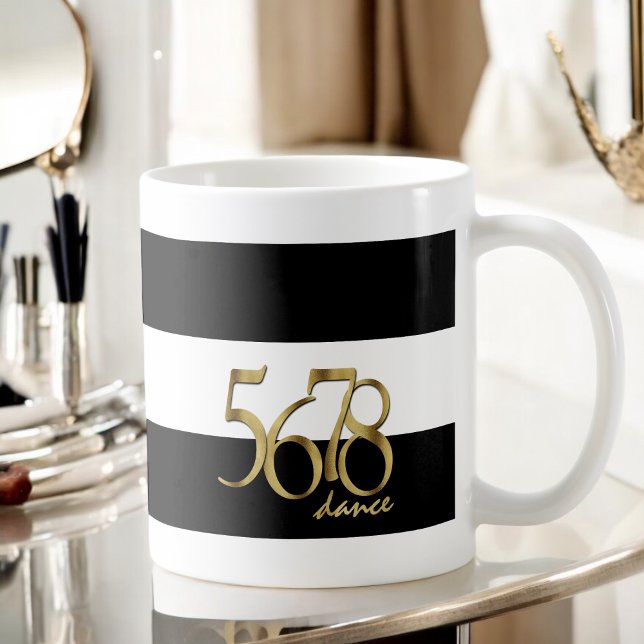 5678 Dance Tempo Modern Stripes Pattern Coffee Mug (A great gift idea for a dancer or theater performer.)