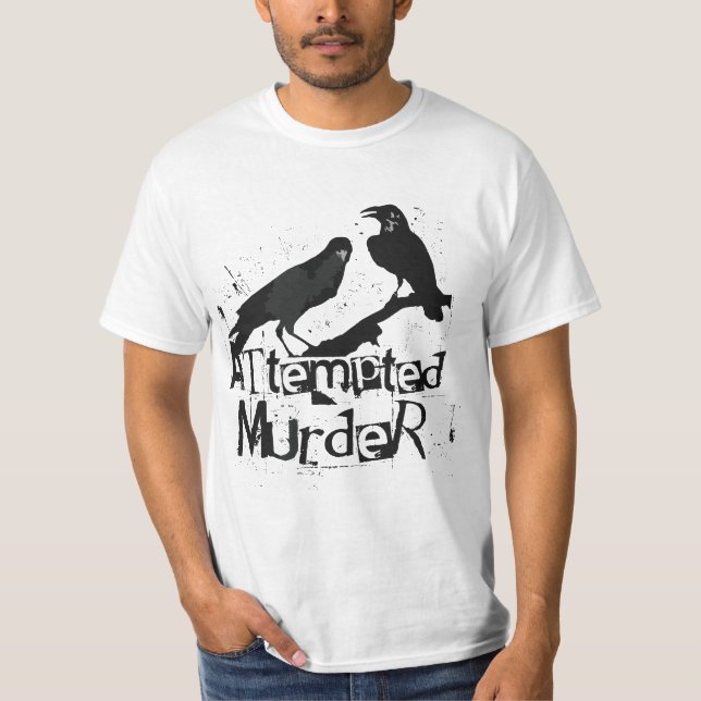 567t8tempted Murder, Crows Colletive Noun, Hallowe T-Shirt (Front)