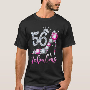 56 And Fabulous 56Th Birthday High Heel Shoes Crow T-Shirt
