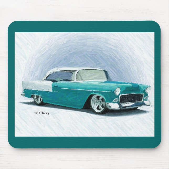 '56 Chevy - Turquoise Digital Art Mousepad (Front)