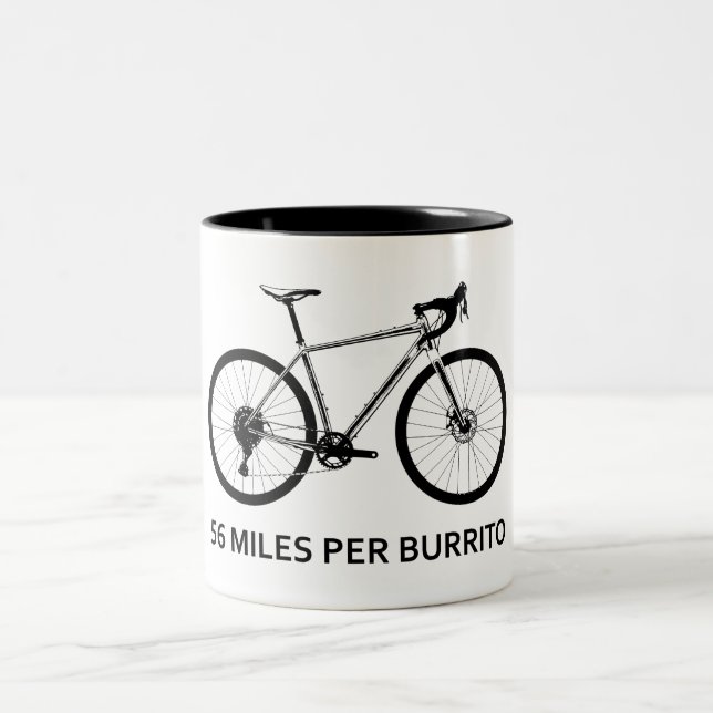 56 Miles Per Burrito Two-Tone Coffee Mug (Center)