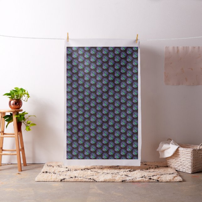 56" Wide Combed Cotton Abstract Black Hearts Fabric (In Situ)