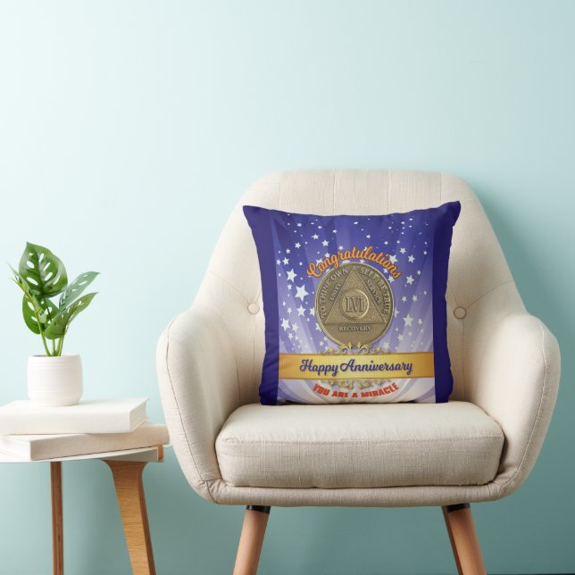 56 Year CUSTOM NAME Sober Anniversary Miracle Cushion (Chair)