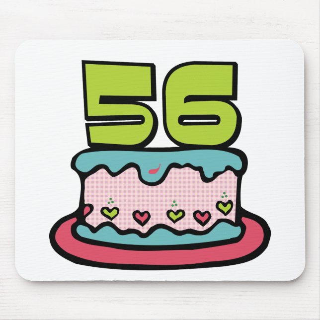 56 Year Old Birthday Cake Mouse Pad (Front)