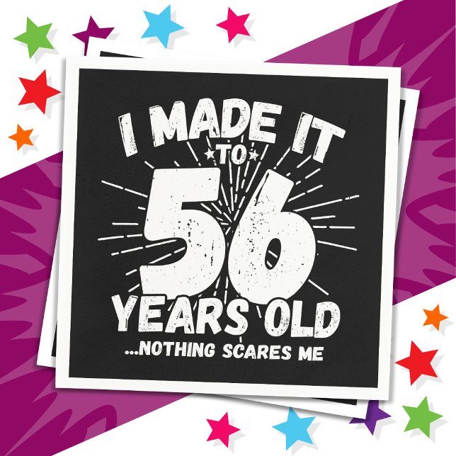 56 Year Old Sarcastic Meme Funny 56th Birthday Napkin (Creator Uploaded)