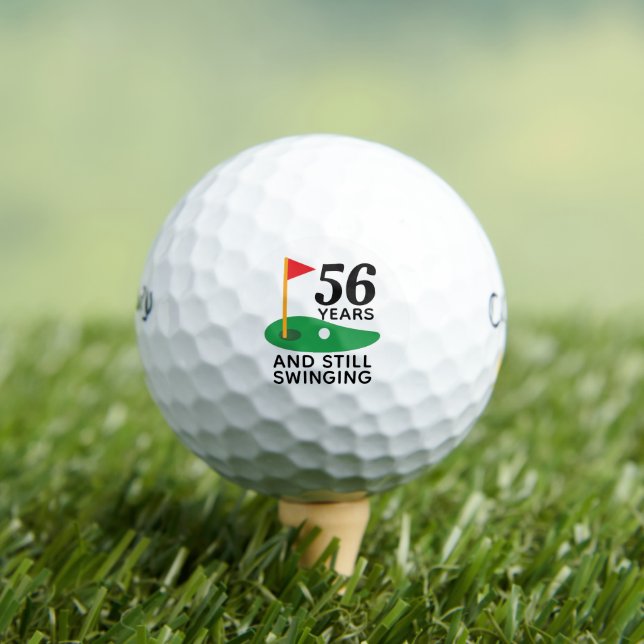 56 Years and Still Swinging Funny 56th Birthday Golf Balls (Insitu Tee)