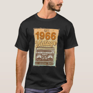 56 Years Old Birthday Decorations 1966 Cassette Ta T-Shirt