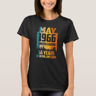 56th Birthday 56 Years Awesome Since May 1966 Vint T-Shirt