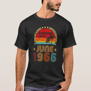 56th Birthday Awesome Since June 1966 Vintage T-Shirt