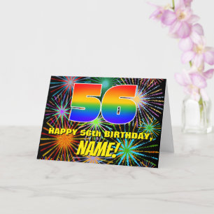 56th Birthday: Fun, Colourful Celebratory Firework Card