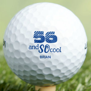 56th Birthday Gift for Him Cool Blue Golfer  Golf Balls