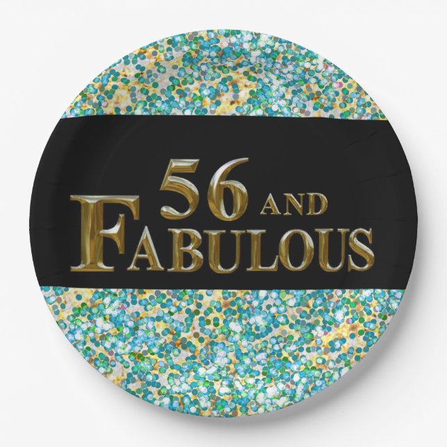 56th  Birthday  Paper Plate (Front)