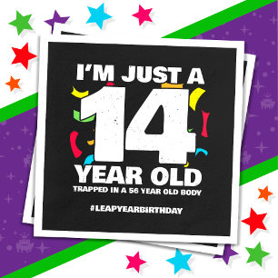 56th Birthday Party Trapped Leap Year Day Feb 29th Napkin
