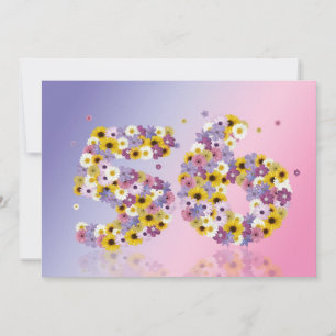 56th Birthday party, with flowered letters Invitation