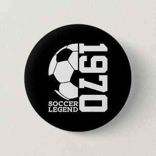 56th Birthday Soccer Legend 1970 6 Cm Round Badge