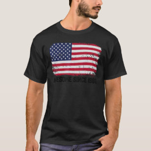 56th Birthday Vintage Usa Flag Awesome Since 1966 T-Shirt