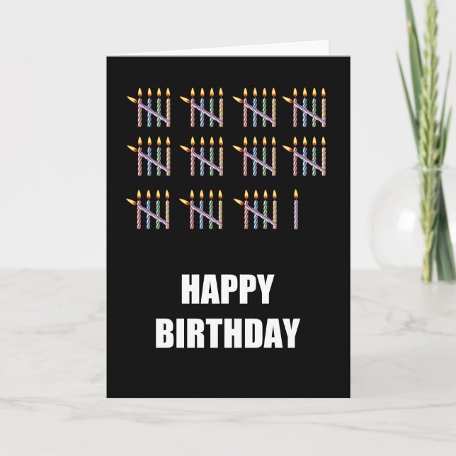 56th Birthday with Candles Card (Front)